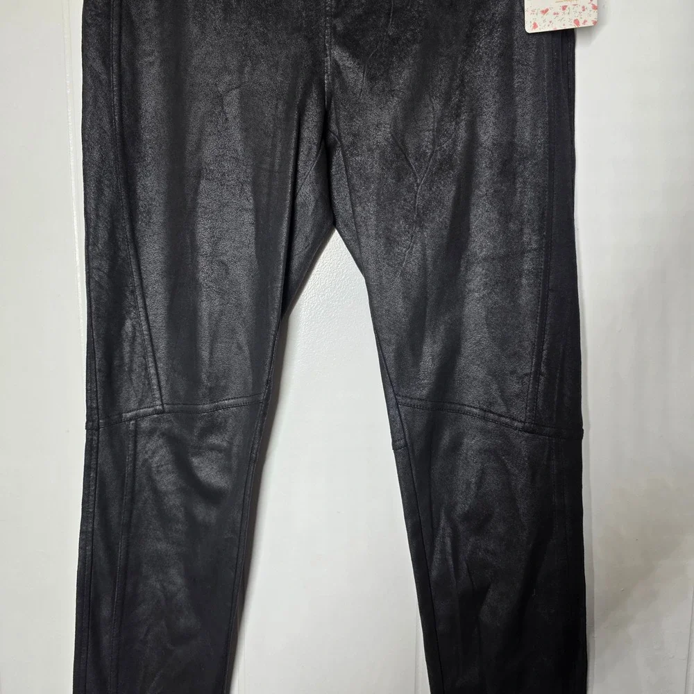 Free People Phoenix Faux Leather Moto Leggings Black XS NWT OB1015172